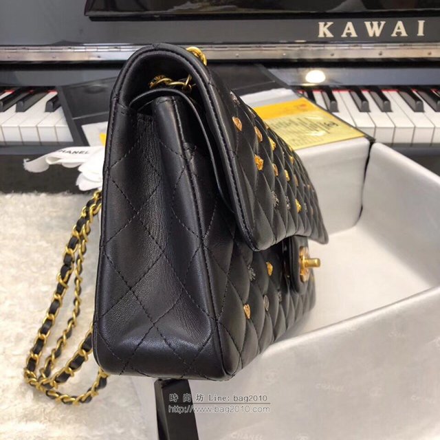 Chanel女包 cf 1112釘珠羊皮古金扣 香奈兒鏈條女包 香奈爾單肩斜挎包  djc2606